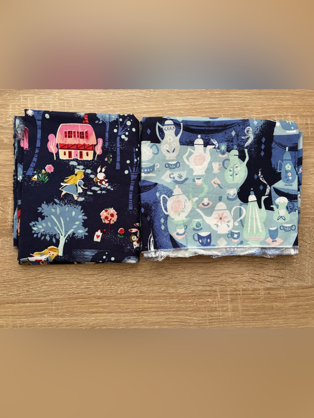 Riley Blake Down the Rabbit Hole Fabric Bundle - 2 Half Yard Pieces 💙🐇💙🐇💙